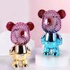 Handheld Fan Plastic Portable USB Rechargeable Bear Shaped Air Fan for Desktop Dormitory Blue Green