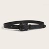 New Women's Spray Paint Buckle Western Handsome Fashion Engraving Retro PU Belt Neutral Personality Trendy Women's Belt
