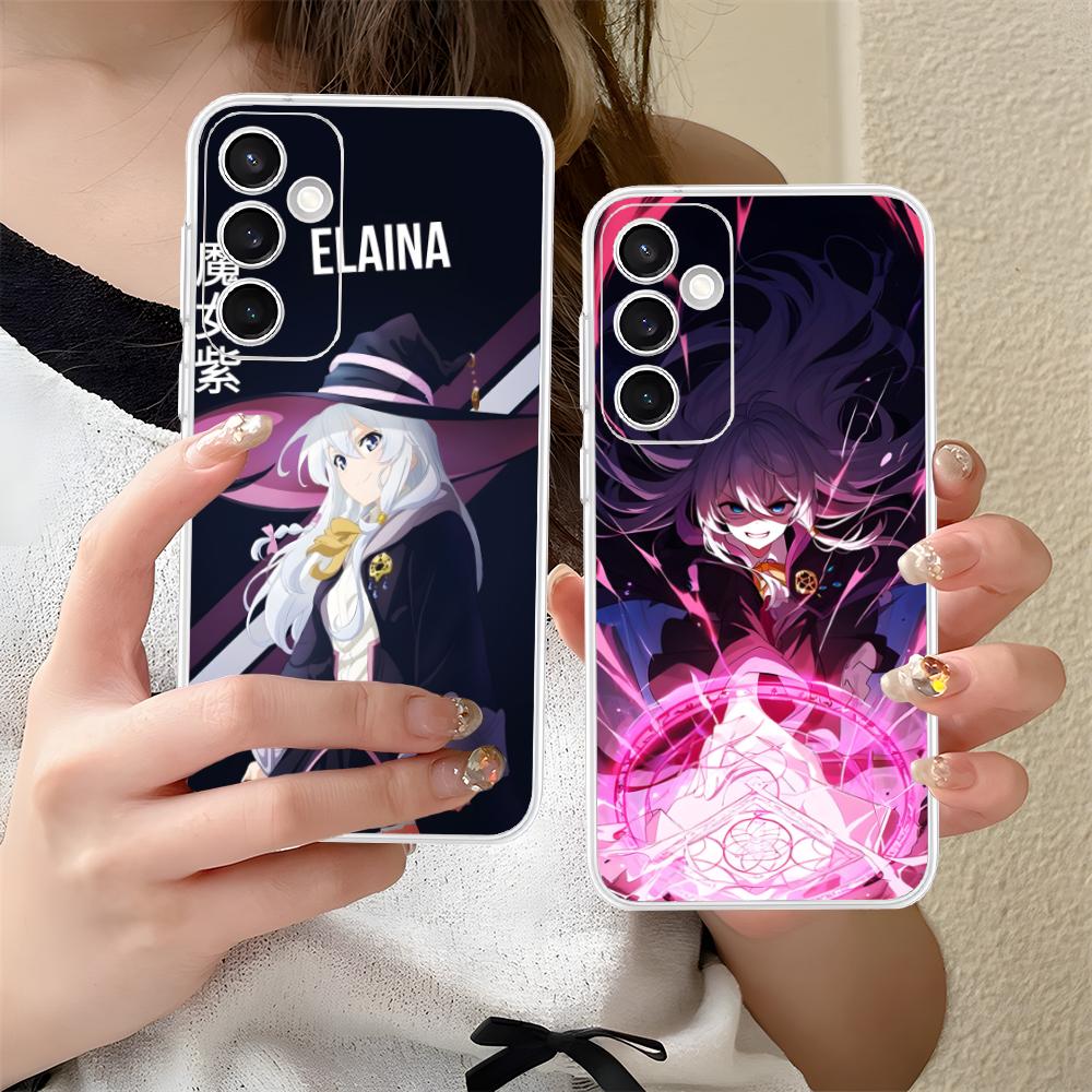 Wandering Witch Elaina Clear Mobile Phone Case for Samsung Galaxy S25 S24 S23 S22 S21Plus FE Ultra Colorful Cover