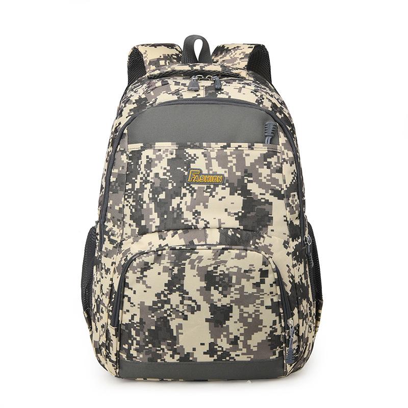 Camouflage Backpack Men's Large Capacity Multifunctional Student School Bag Outdoor Leisure Travel Bag Light Hiking Bag