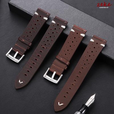 Premium Vintage Genuine Leather Strap Men Women Universal Cowhide WatchBand 20mm 22mm Breathable Bracelet Brown Sport Wrist Belt