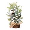 Christmas Decoration Desktop Small Tree Simulation Flower Wreath Ornament New Year Decoration Red Fruit Small Tree