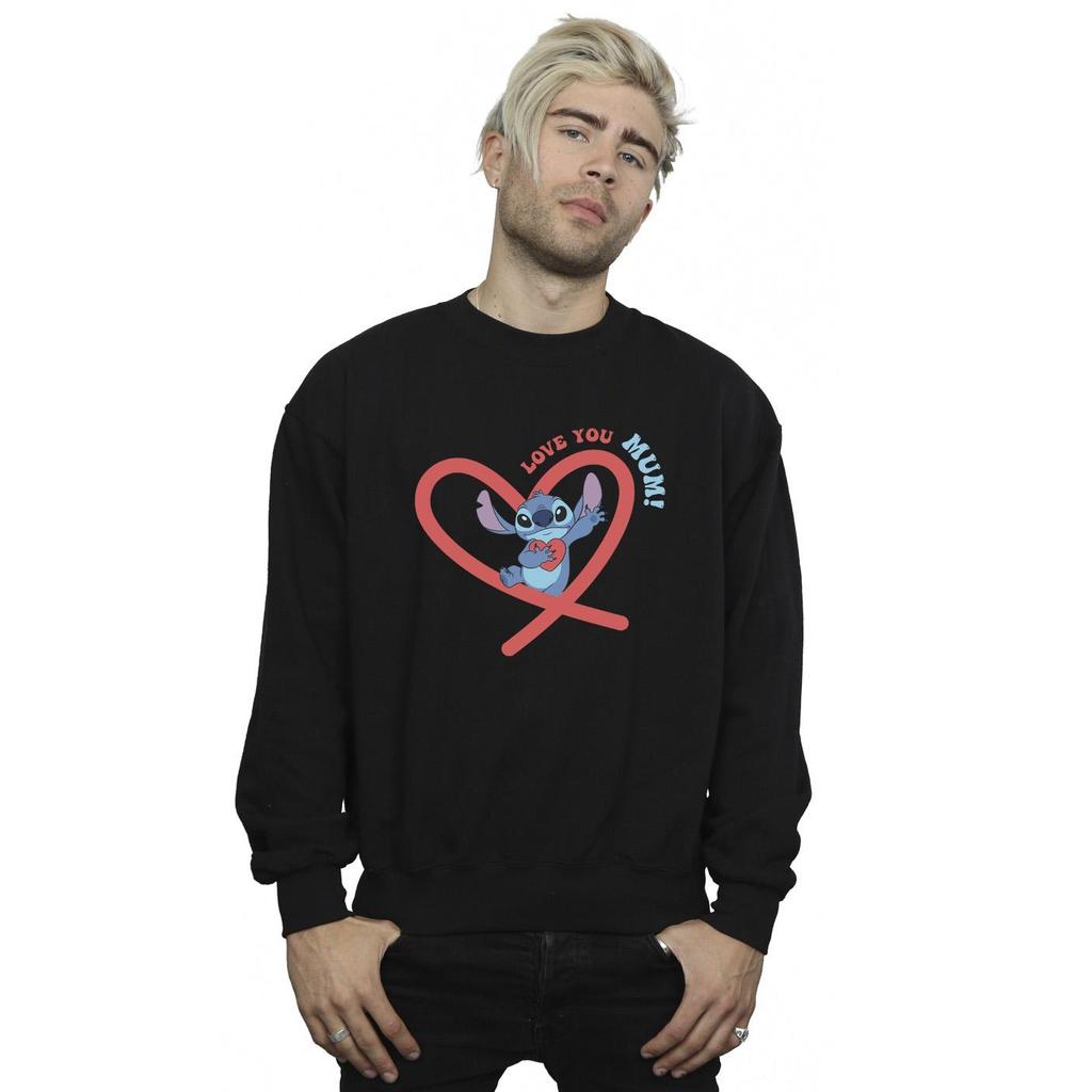 Disney Mens Lilo & Stitch Love You Mum Sweatshirt