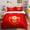"Red Soccer Crest Bedding Set" Bedding Duvet Cover Set Duvet Cover Pillowcases  (1 * Duvet Cover 2 * Pillowcases, Without Duvet Insert)