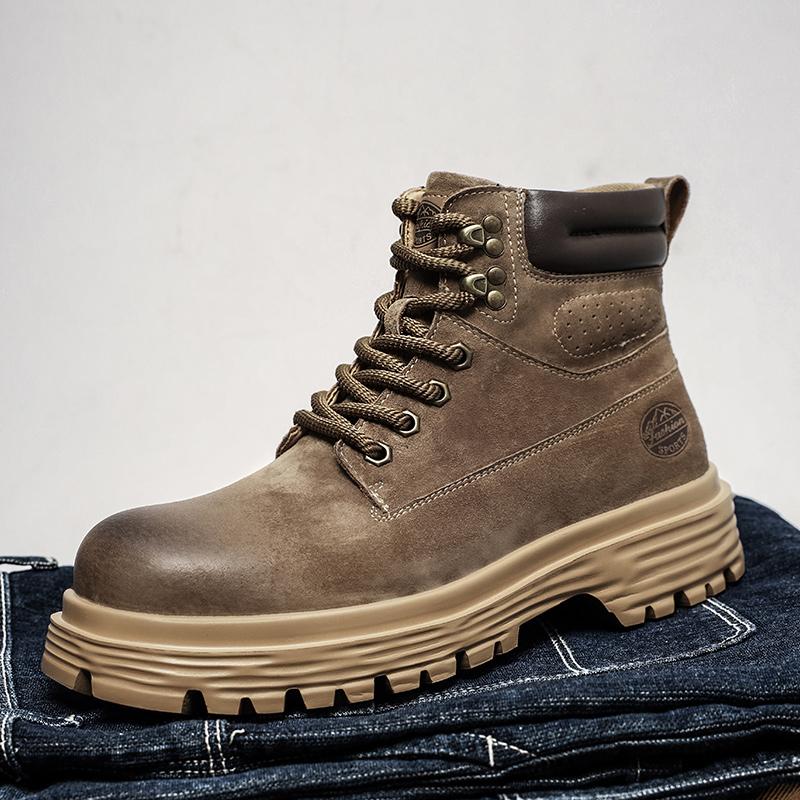 Высококачественные мужские замшевые кожаные мотоциклетные ботинки осень-зима высокие — фото 5