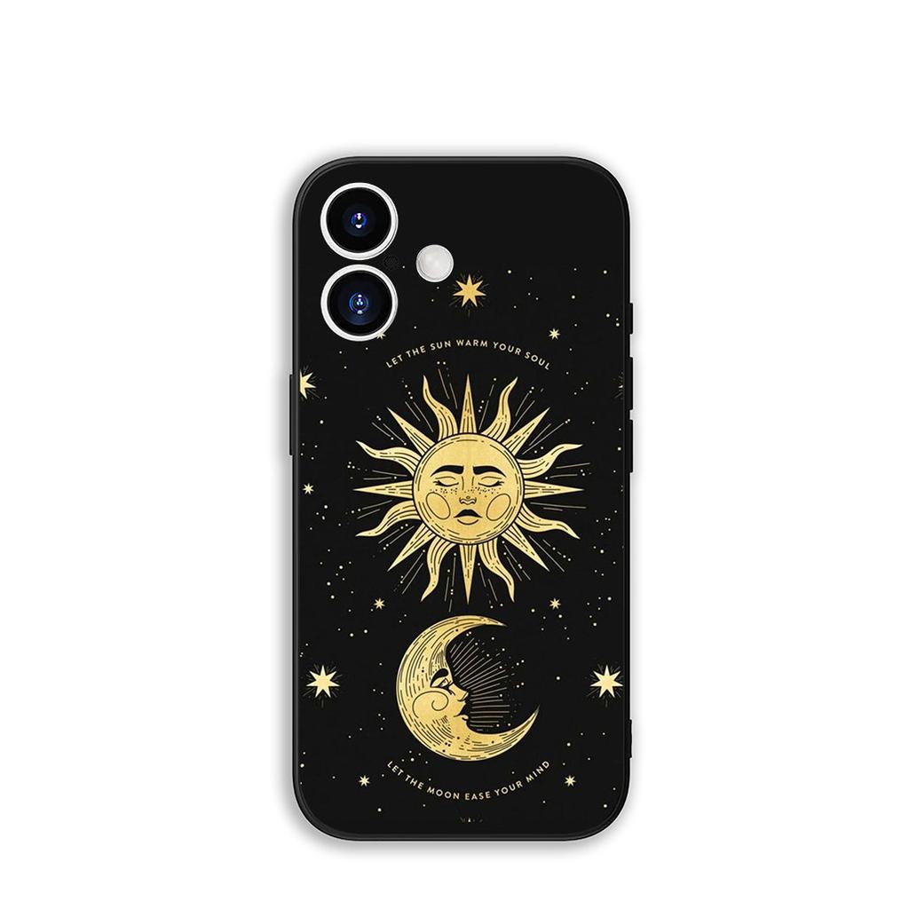For OPPO A54 A40 A60 A80 A18 A16 A17 A38 A78 A79 A57 A55 A96 A15 A12 Phone Cover Case Funny Sun Moon Face Casing