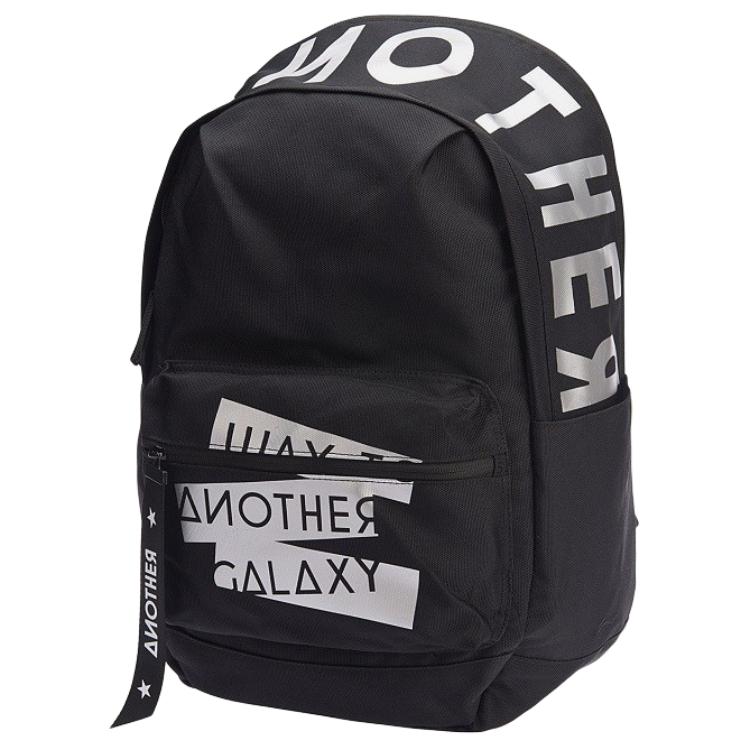 Li Ning Sports Fashion Series Letter Print Zipper Backpack Unisex Backpack Black ABSN092-2 Black,Medium