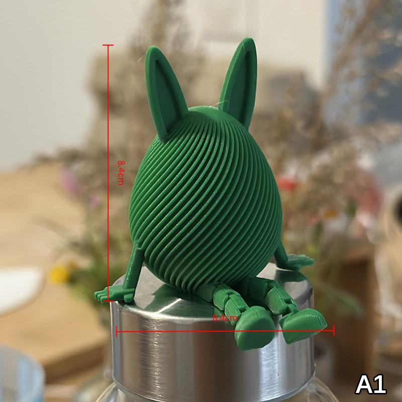 .3D Easter Rabbit Egg Model With Movable Joints Egg Ornament Articulated Egg Statue Home Office Decor Easter Decor Perfect Gift