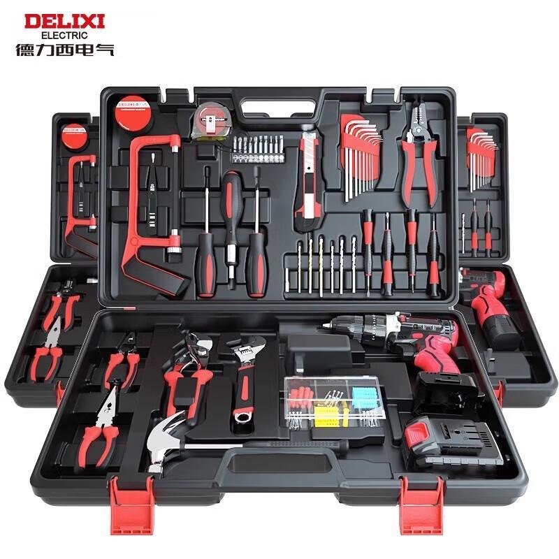 DELIXI 24V Cordless Lithium-ion Drill & 24-Piece Tool Set CN plug (adapter included)