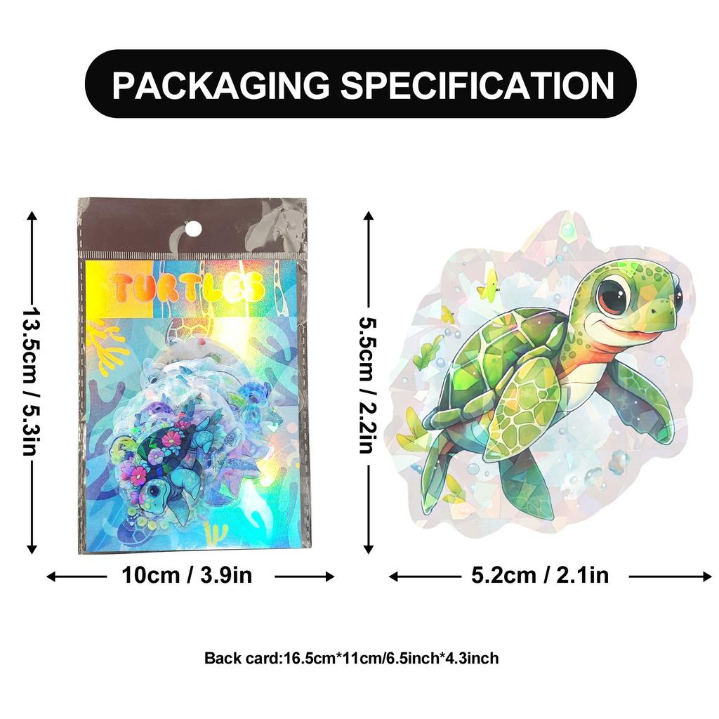 50 Transparent Laser Turtle Stickers Fantasy Personality DIY Suitcase Mobile Phone Case Notebook Stickers