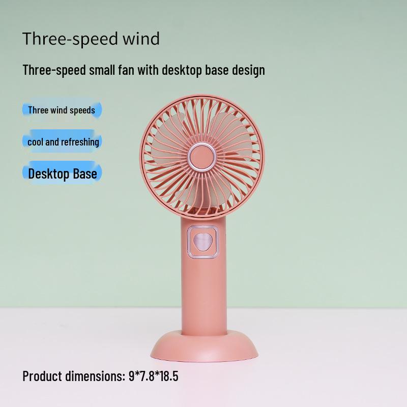 

Mini USB Rechargeable Handheld Fan - Three-Speed, Portable, Silent, Cartoon Design for Desktop or Travel 3-speed rechargeable 800mAh коричневий