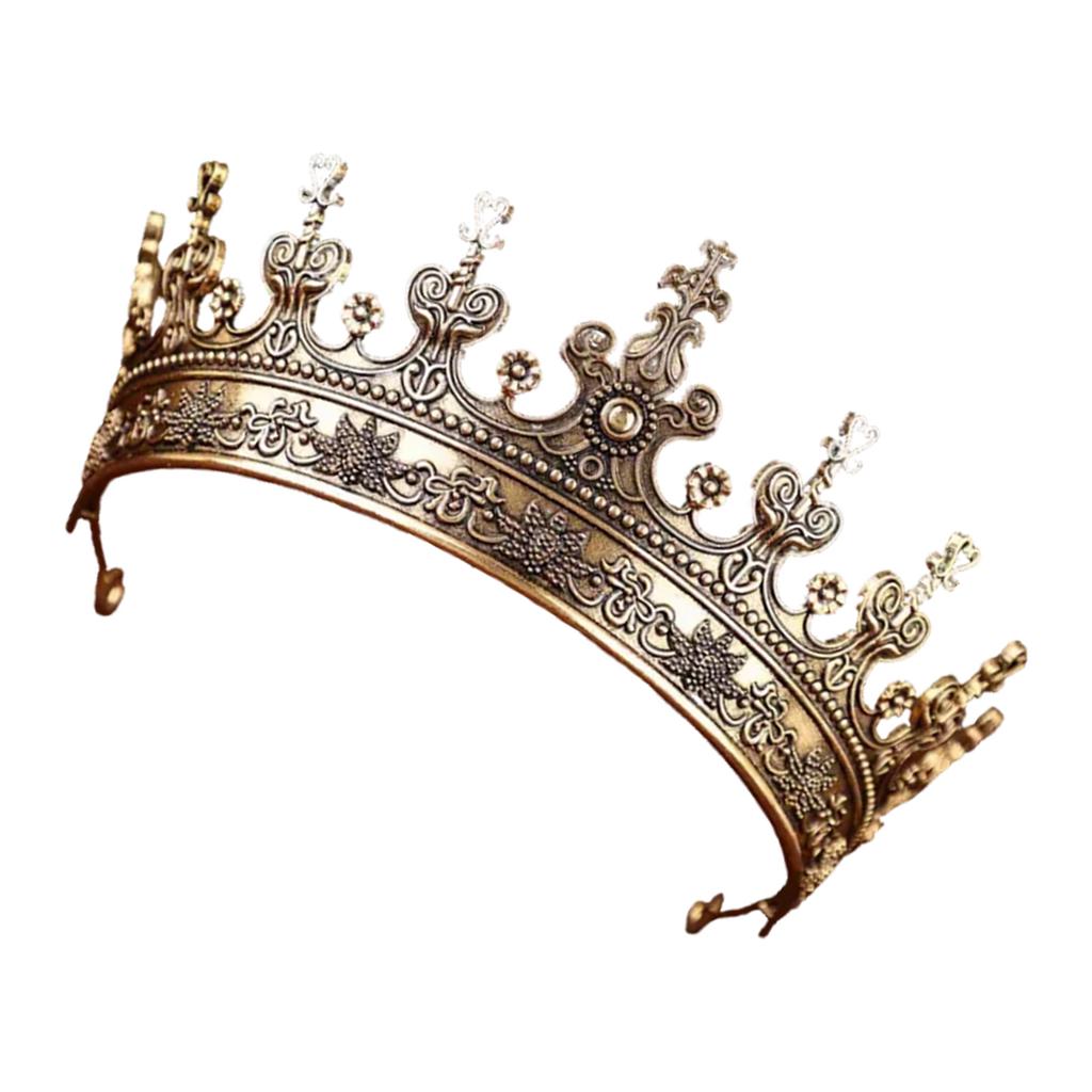 Elegant Metal Queen Crown Tiaras Hairband for Women Men Baroque Styles Crownpiece Perfect for Weddings and Formal Event