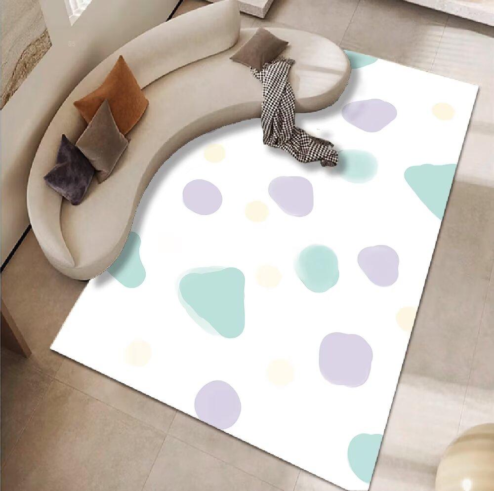 

Modern Simple Living Room Rugs Soft Antiskid Sofa Mat Big Size Lint-free Baby Crawling Mat Washable Easy Cleaning 60*90cm