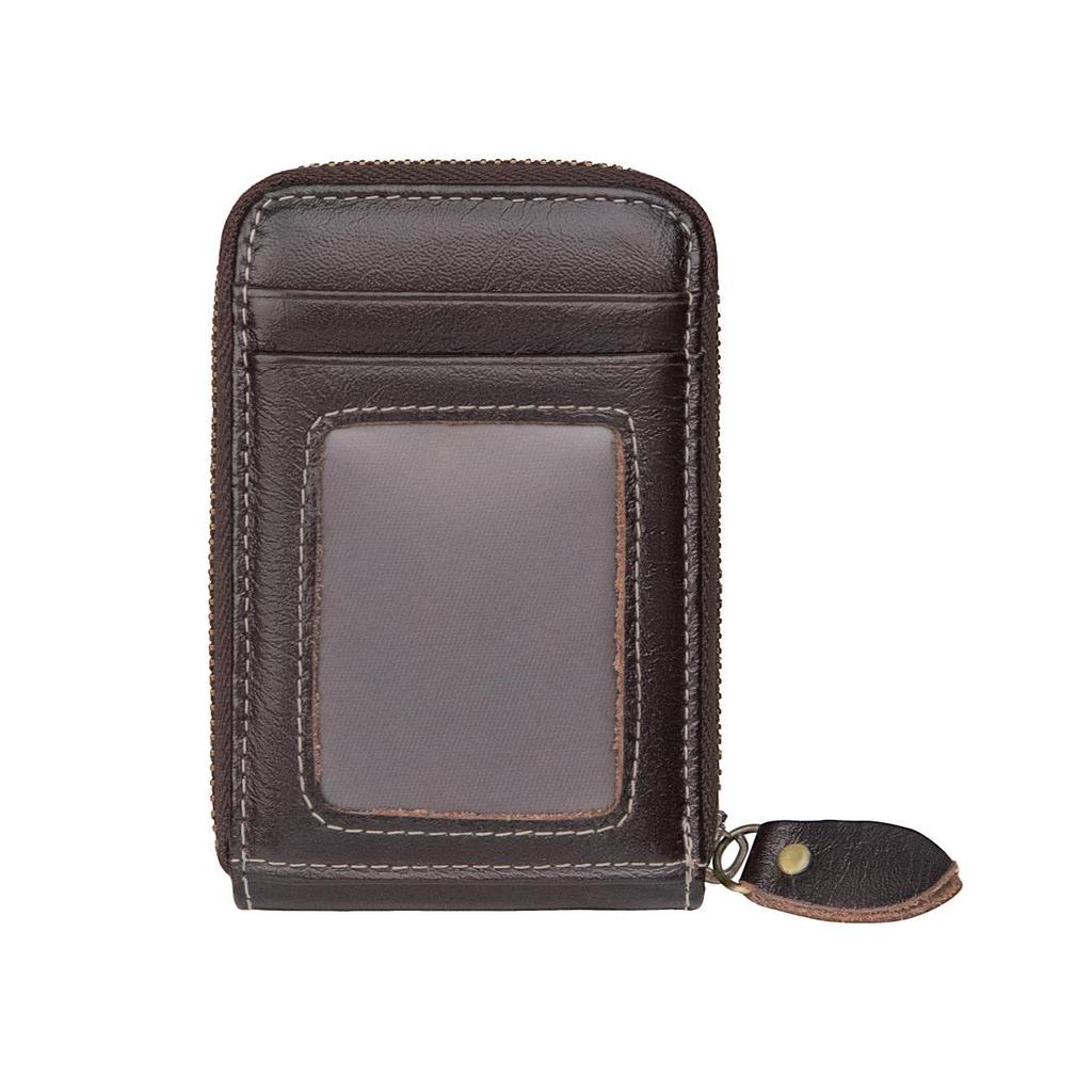 Jiameida Herren Retro Leder Schlüssel- und Münzbeutel mit Reißverschluss - Großes Fassungsvermögen Kartenhalter