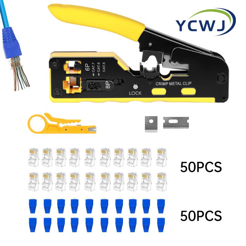 Multifunctional RJ45 Network Cable Crimper & Tester Set for Home Installation