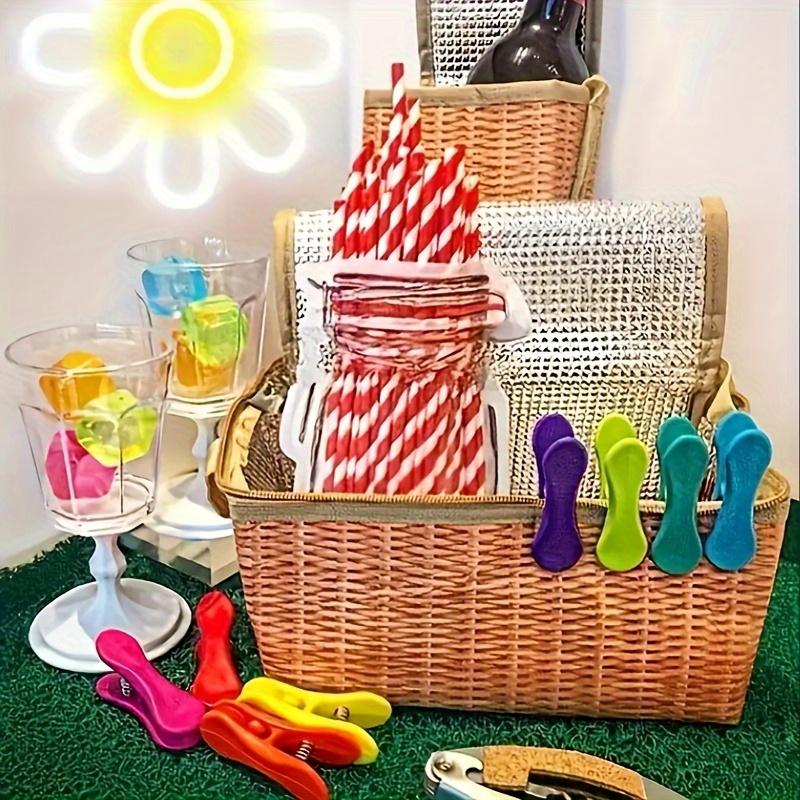 11pcs Reusable Snack Bag Clips  Colorful Snack Bag Clips |3Large clips&8 small clips|Portable Multifunctional Food Sealing Clips