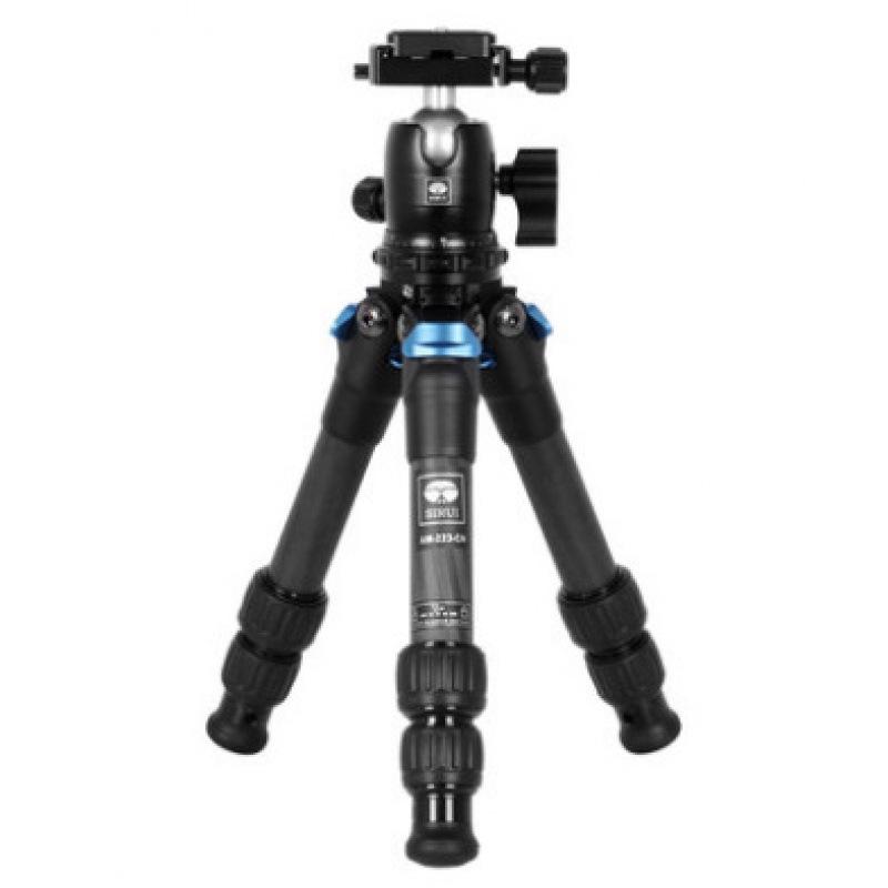 Srirui AM-223+B00K Carbon Fiber Tripod Set for Mirrorless DSLR - Mini, Portable, Ideal for Travel & Mountaineering
