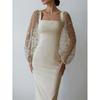 2024 Elegant Embroidered Spliced Hip Wrap Dress Sheath Dress