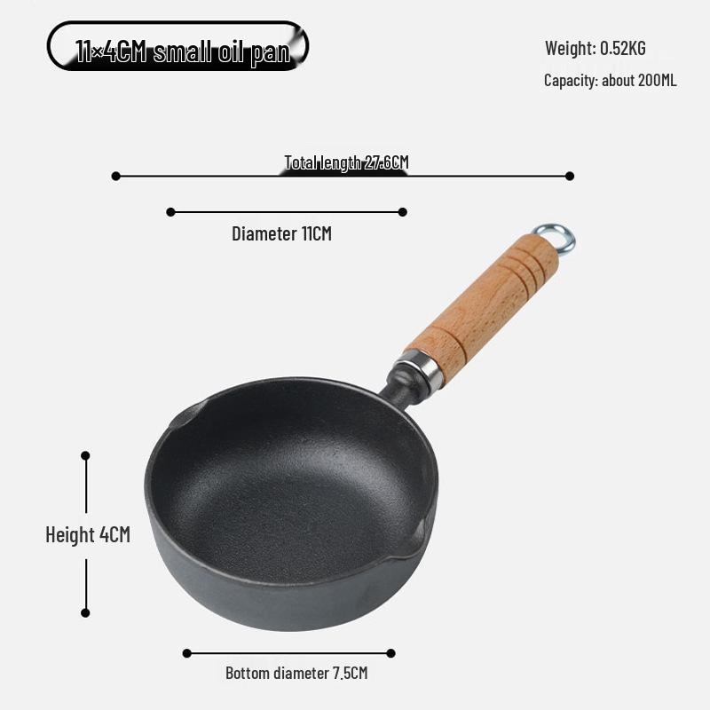 Non-Stick Mini Cast Iron Frying Pan for Oil Drizzling, Stir-Frying, and Egg Frying
