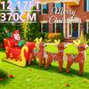 12.14FT LED Light Xmas Inflatable Reindeer Sleigh Santa Toy Yard Party Decoration Home Ornament Supplie Christmas Holiday Gifts
