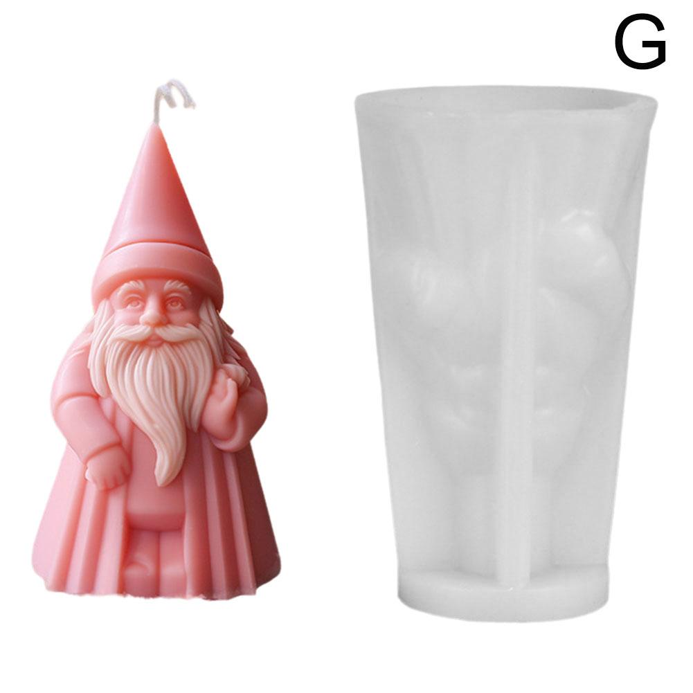 

3D Santa Claus Silicone Candle Mold DIY Dwarf Gypsum Resin Soap Production Tool Home Decoration Crafts Aroma Candle Mold