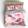 Retro Floral And Bird Themed Patterns Bedding Set For Kids Luxury Gift 3Pcs Digital Print Comforter Set Soft Comfortable