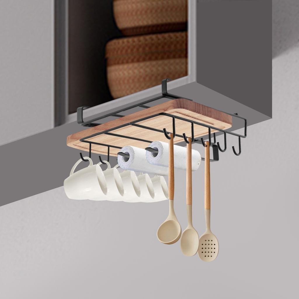 Black Carbon Steel  Hanging Chopping Board Rack, Kitchen Organizer Rack for Cutting Board Chopping Board Shelf Holder, Floating Shelves
