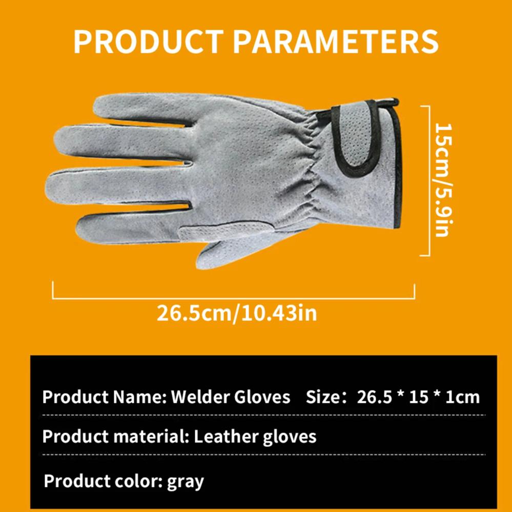 Work Gloves Leather Workers Work Welding Safety Protection Garden Sports Motorcycle Driver Wear-resistant Wood Cutting