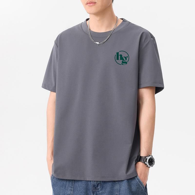 HG 12 Colors Men's Short Sleeve T-Shirt 100% Cotton Man Streetwear Tee