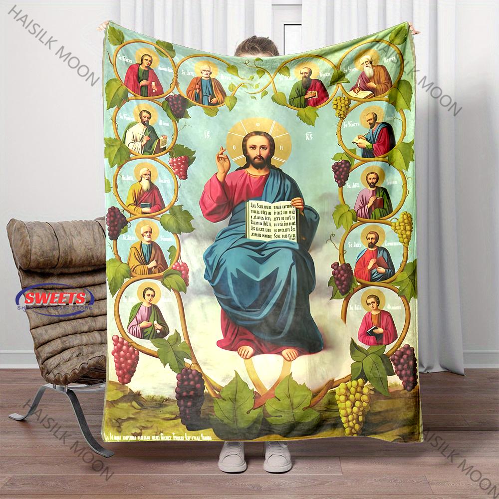 Jesus and The Twelve Apostles Throw Blanket - Cozy Flannel Soft Plush Warm Lightweight Bedding - Warm Gift for Women, Men, Girls