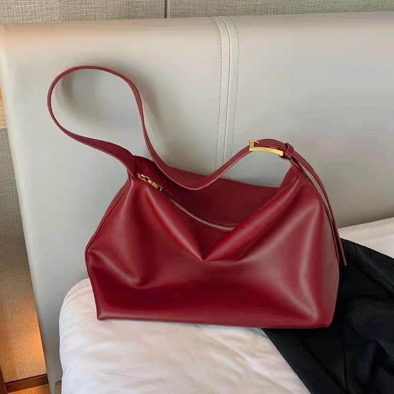 

Yogodlns Женская мягкая кожаная сумка через плечо Ретро-дизайн Большая емкость Портативные сумки 37x16x25cm красный