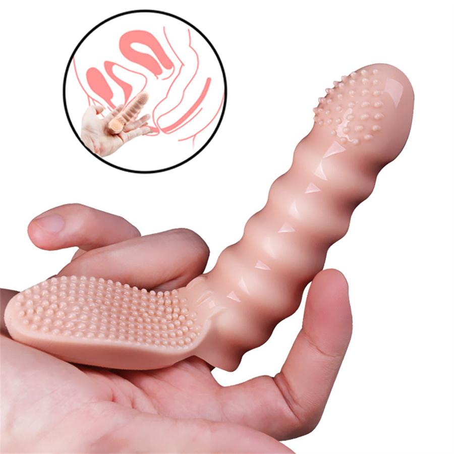 Finger Sleeve Vibrator G Spot Massage Vagina Clitoris Stimulation Brush Vibrating Finger Sleeve Masturbator Sex Toys For Women