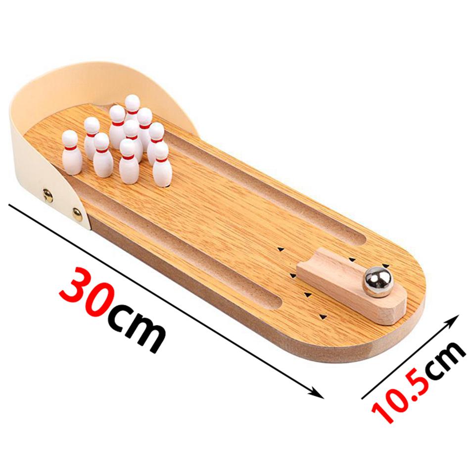 Desktop Mini Bowling Game Set, High-End Small Safe Wooden Innovative Desktop Game, Wooden Parent-Child Fun Toy Best Gift for Kid