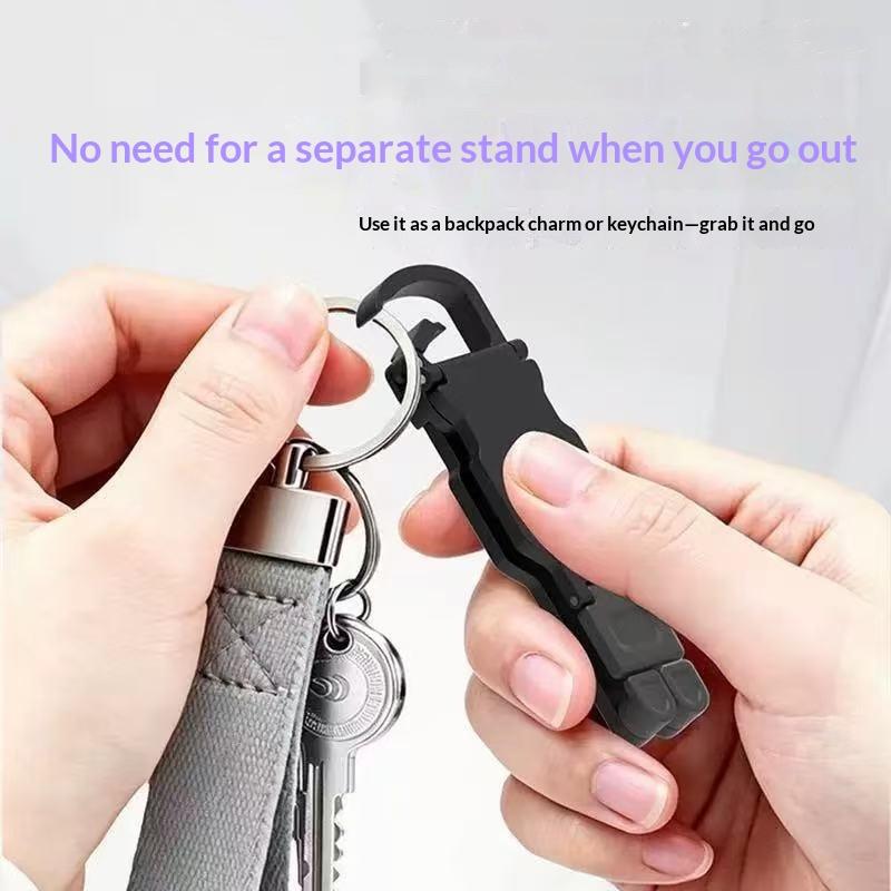 Plastic Foldable Mini Phone Stand Keychain Anti‑Slip Rotate Portable Outdoor Travel Desktop Holder