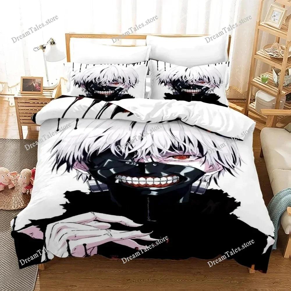 Tokyo Ghoul Kaneki Ken Bedding Set Cartoon Anime Set Adult Kid Bedroom Duvet Cover Sets 3D Print Anime Home Textileextile741