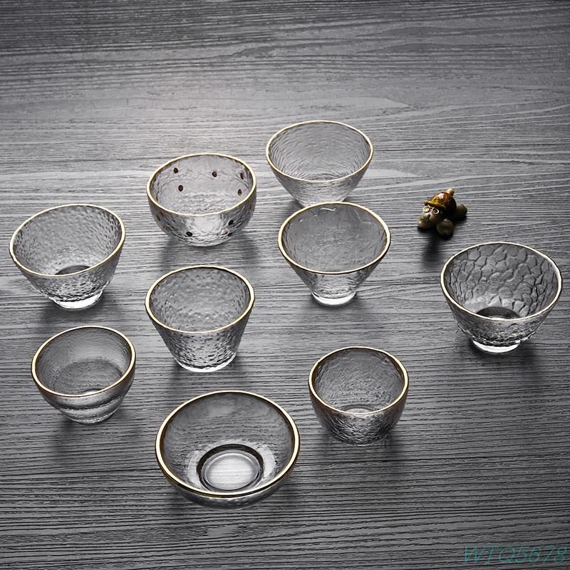 

Japanese-style Handmade Hammered Glass Small Teacup Sake Cup Tea Glass Cup