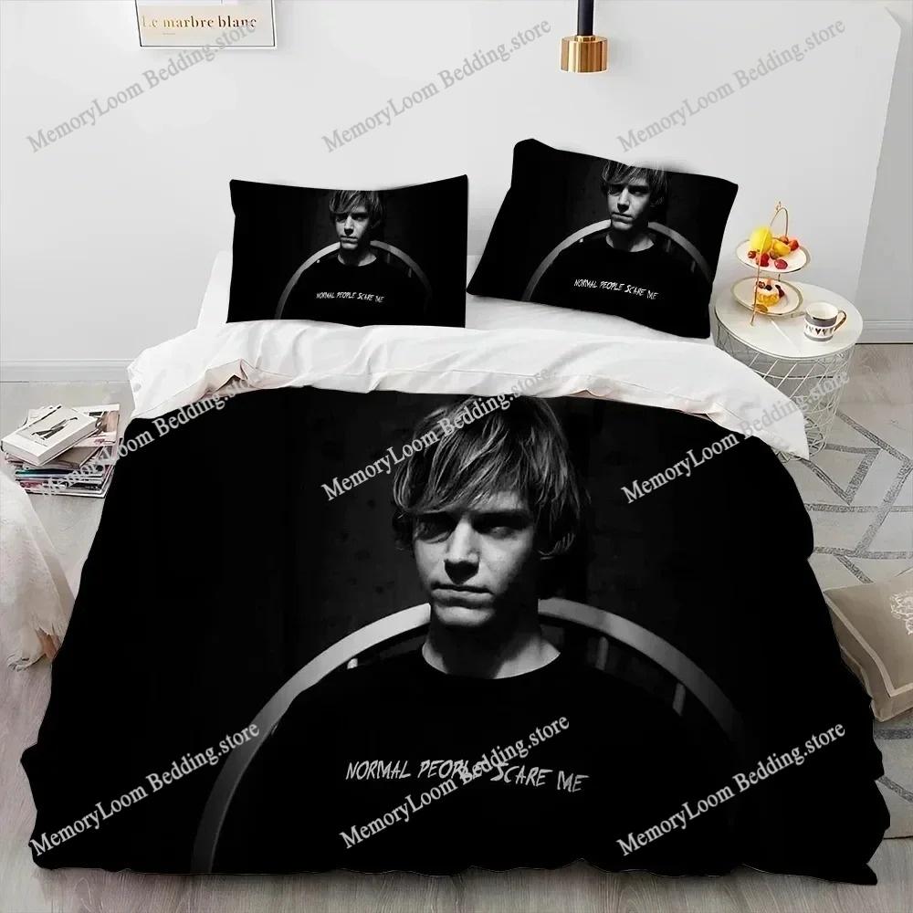 Movie Character Cool Evan Peters Movie TV Actor Bedding Set Twin/Queen Size Duvet Cover Pillowcase Soft Bedroom Decor Set