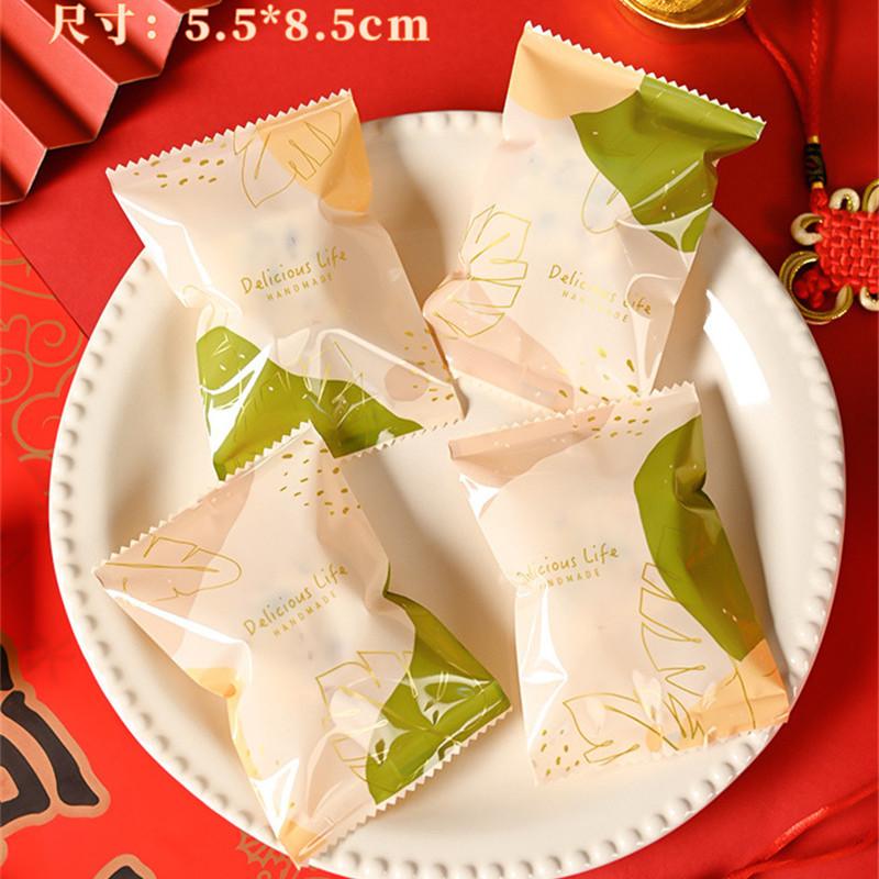 100Pcs 5.5x8.5cm Small Nougat Candy Chinese New Year Snowflake Crispy Packaging Machine Sealing Bags
