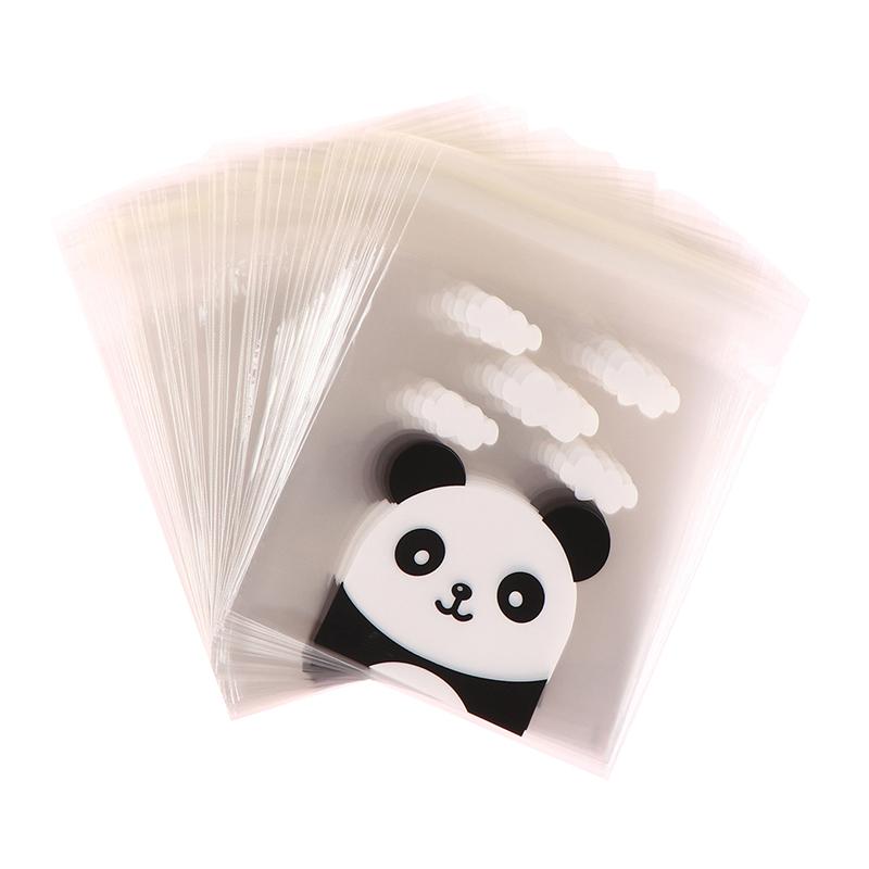 100Pcs/Pack Panda Decoration Self-Adhesive Cookies Bag Wedding Candy Bags