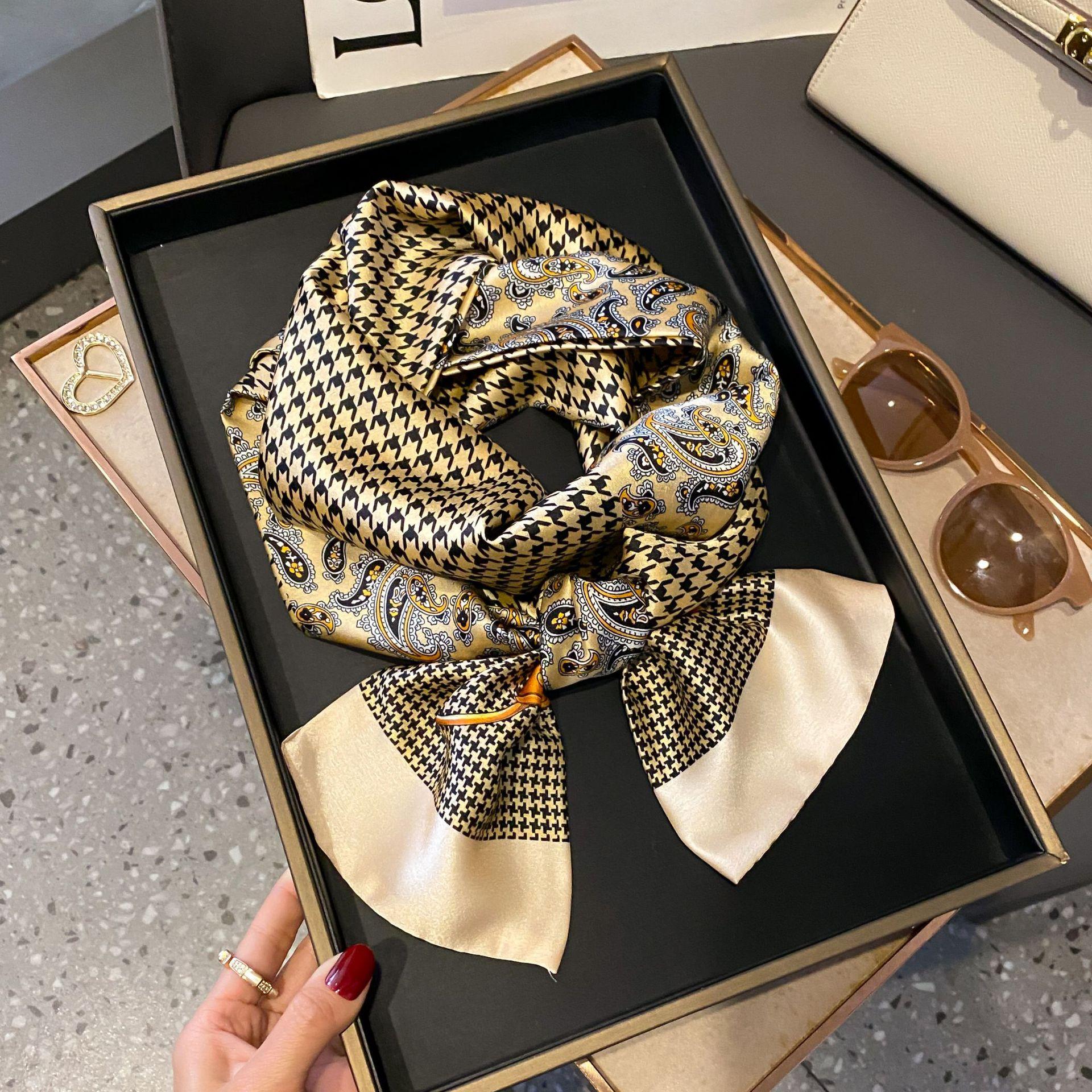 

Роскошный шелковый платок с узором лошади, повязка на голову, шейный платок, фуляр, женские платки для волос, галстук на шею, узкие шарфы, украшение, мягкий сатин 14X150cm