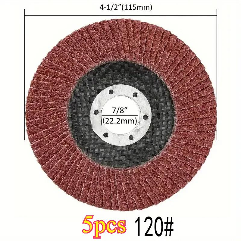 1-5 Stück 4,5 Zoll Schleifscheiben mit Lamellen 40-120 Körnung Schleifscheiben 4 1/2 Sortierte Schleifscheiben Aluminiumoxid Schleifmittel Schleifen