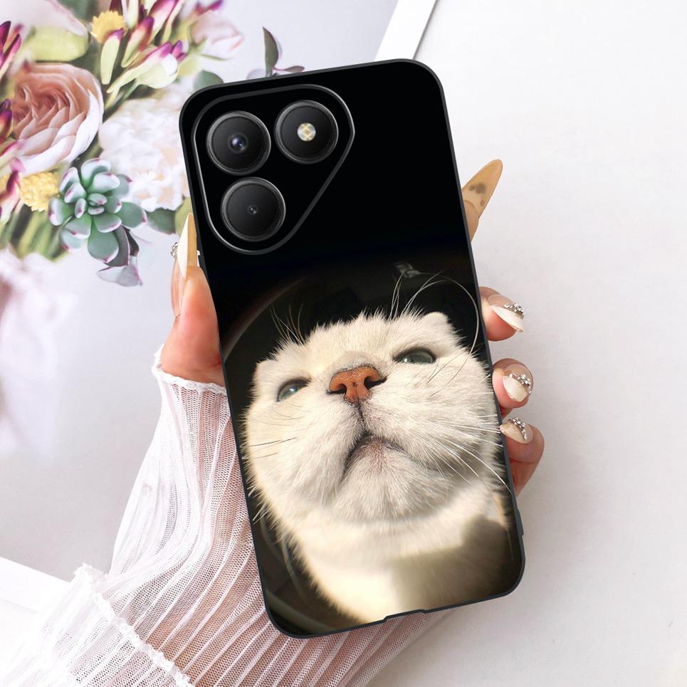 Casing For Tecno Pova 7 4G 5G LJ6 LJ7 Phone Case Pova 7 Pro Pova7 Ultra Cases Cute Cartoon Animals Dragon Lion Soft Black Cover