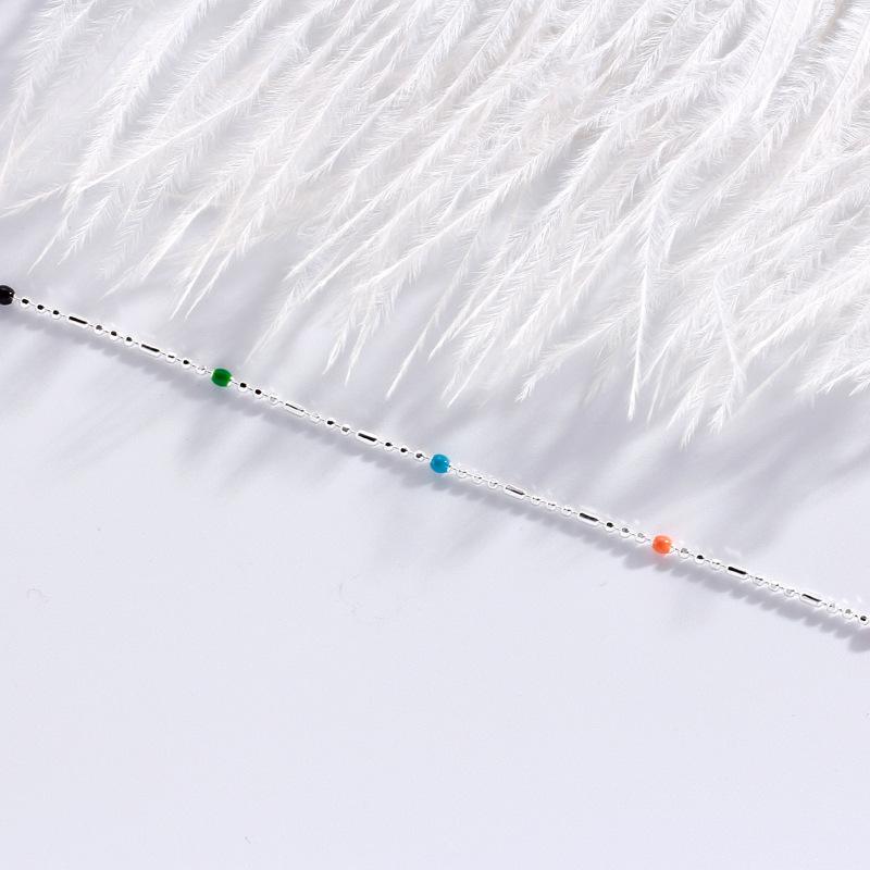 Rainbow Doudou Bracelet Women's Niche Simple and Small Design Sense Ins Style Color Round Beads Jewelry Women