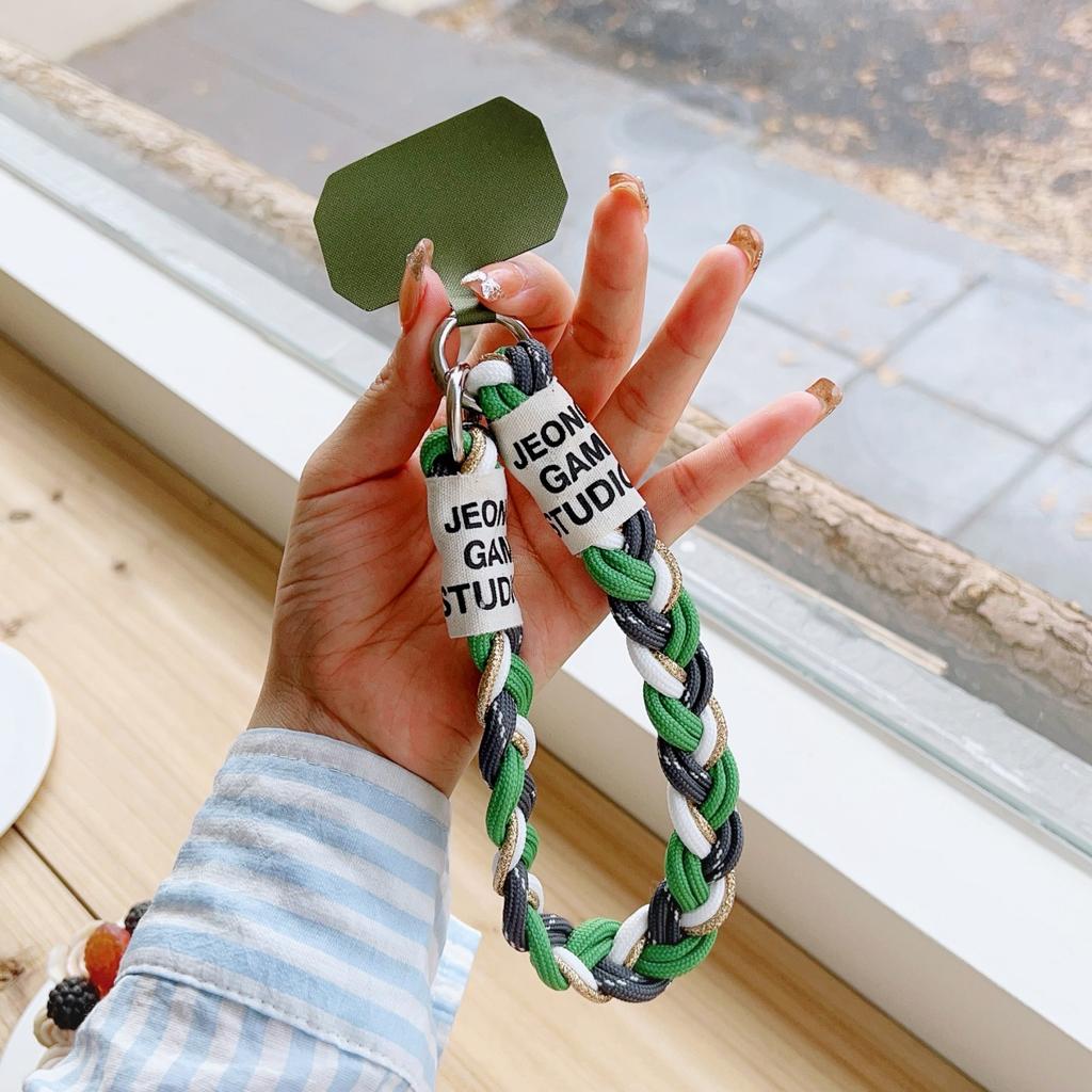 Cute Coloful Knitted Gold Wire Lanyard Phone Strap Keycord Hanging Trousers Accessories Stylish Anti-loss Keychain Wrist Rope
