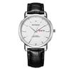 Unisex Waterproof Cowhide Strap Watch with Dual Calendar for Teens and Adults