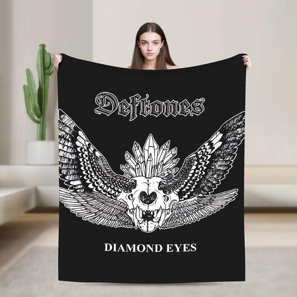 D-Deftoness Nu Metal Super Warm Blanket Kids Plush Throw Blanket Funny Couch Chair Flannel Bedspread Sofa Bed Cover