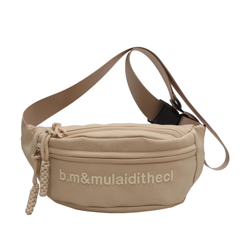 Unisex Embroidered Versatile Crossbody Chest Bag: Trendy & Simple Sports Waist Bag for Students