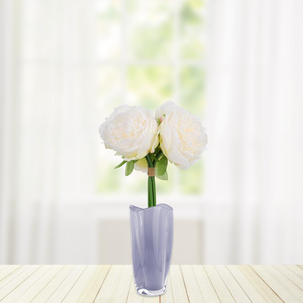Artificial Flower Peony Fake Peony Artificial Peony Silk Peony Wedding Bouquet(White)