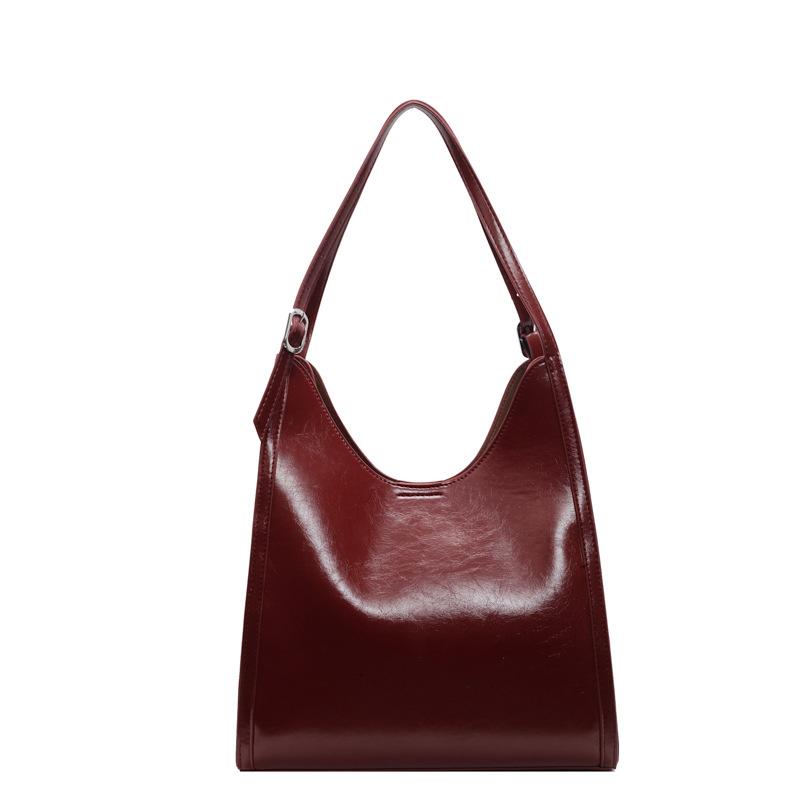 Retro Small Bag Women's New Trendy Fashion Shoulder Bag Texture Underarm Baguette Bag Simple Hand Bag