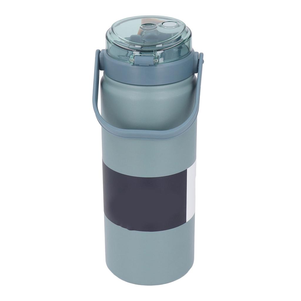 1200ml Izolovaná láhev se slámkou Modrá Nerezová ocel Rovné tělo Termohrnek pro sport Cestování